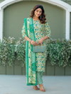 Pista Colour Cotton Blend With Print Kurti With Pant Dupatta Wholesale In India Aaradhna 2029
